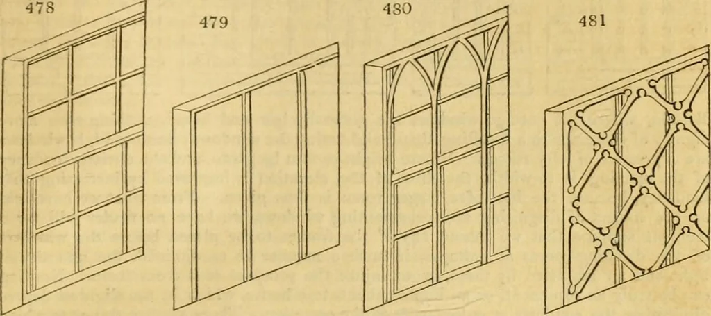 An illustration from An encyclopædia of cottage, farm, and villa architecture and furniture : containing numerous designs for dwellings from the cottage to the villa including farm houses, farmeries, and other agricultural buildings, several designs for country inns, public houses, and parochial schools, with the requisite fittings-up fixtures and furniture ; and appropriate offices, gardens and garden scenery ; each design accompanied by analytical and critical marks illustrative of the principles of archtiectural science and taste on whihc it is composed, 1836, leaf 290