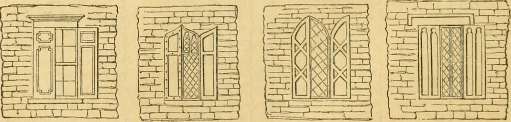 An illustration from An encyclopædia of cottage, farm, and villa architecture and furniture : containing numerous designs for dwellings from the cottage to the villa including farm houses, farmeries, and other agricultural buildings, several designs for country inns, public houses, and parochial schools, with the requisite fittings-up fixtures and furniture ; and appropriate offices, gardens and garden scenery ; each design accompanied by analytical and critical marks illustrative of the principles of archtiectural science and taste on whihc it is composed, 1836, leaf 291