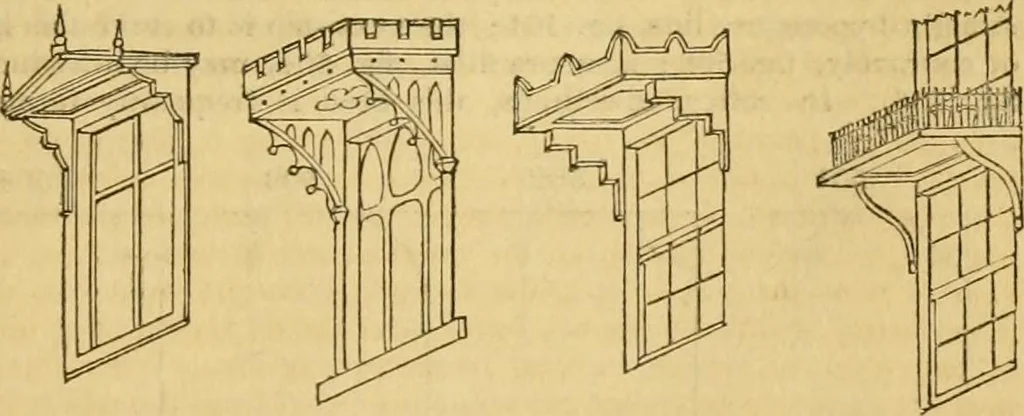 An illustration from An encyclopædia of cottage, farm, and villa architecture and furniture : containing numerous designs for dwellings from the cottage to the villa including farm houses, farmeries, and other agricultural buildings, several designs for country inns, public houses, and parochial schools, with the requisite fittings-up fixtures and furniture ; and appropriate offices, gardens and garden scenery ; each design accompanied by analytical and critical marks illustrative of the principles of archtiectural science and taste on whihc it is composed, 1836, leaf 294