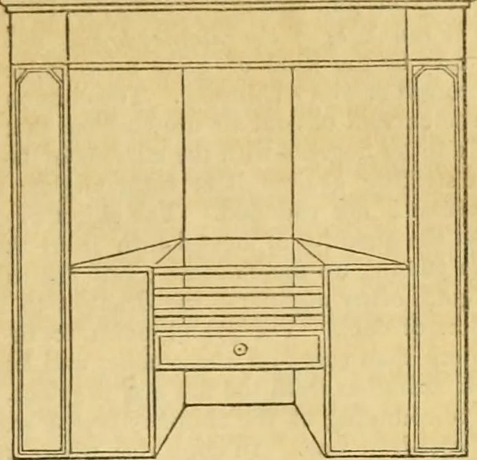 An illustration from An encyclopædia of cottage, farm, and villa architecture and furniture : containing numerous designs for dwellings from the cottage to the villa including farm houses, farmeries, and other agricultural buildings, several designs for country inns, public houses, and parochial schools, with the requisite fittings-up fixtures and furniture ; and appropriate offices, gardens and garden scenery ; each design accompanied by analytical and critical marks illustrative of the principles of archtiectural science and taste on whihc it is composed, 1836, leaf 312