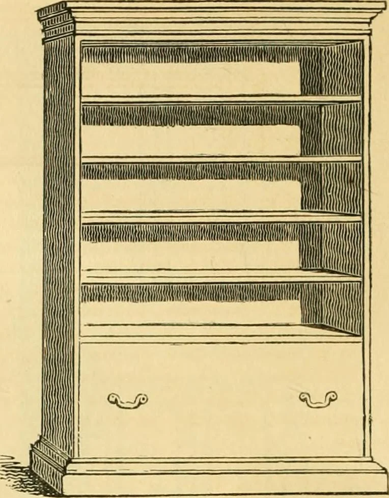 An illustration from An encyclopædia of cottage, farm, and villa architecture and furniture : containing numerous designs for dwellings from the cottage to the villa including farm houses, farmeries, and other agricultural buildings, several designs for country inns, public houses, and parochial schools, with the requisite fittings-up fixtures and furniture ; and appropriate offices, gardens and garden scenery ; each design accompanied by analytical and critical marks illustrative of the principles of archtiectural science and taste on whihc it is composed, 1836, leaf 327