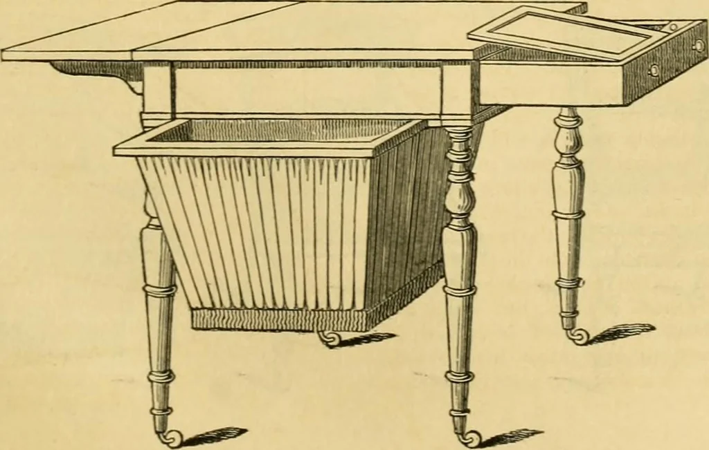 An illustration from An encyclopædia of cottage, farm, and villa architecture and furniture : containing numerous designs for dwellings from the cottage to the villa including farm houses, farmeries, and other agricultural buildings, several designs for country inns, public houses, and parochial schools, with the requisite fittings-up fixtures and furniture ; and appropriate offices, gardens and garden scenery ; each design accompanied by analytical and critical marks illustrative of the principles of archtiectural science and taste on whihc it is composed, 1836, leaf 336