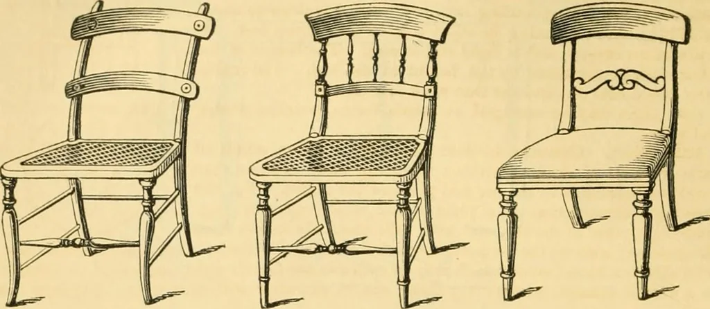 An illustration from An encyclopædia of cottage, farm, and villa architecture and furniture : containing numerous designs for dwellings from the cottage to the villa including farm houses, farmeries, and other agricultural buildings, several designs for country inns, public houses, and parochial schools, with the requisite fittings-up fixtures and furniture ; and appropriate offices, gardens and garden scenery ; each design accompanied by analytical and critical marks illustrative of the principles of archtiectural science and taste on whihc it is composed, 1836, leaf 337
