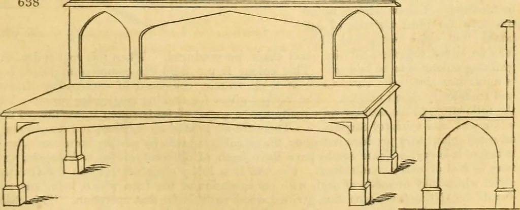 An illustration from An encyclopædia of cottage, farm, and villa architecture and furniture : containing numerous designs for dwellings from the cottage to the villa including farm houses, farmeries, and other agricultural buildings, several designs for country inns, public houses, and parochial schools, with the requisite fittings-up fixtures and furniture ; and appropriate offices, gardens and garden scenery ; each design accompanied by analytical and critical marks illustrative of the principles of archtiectural science and taste on whihc it is composed, 1836, leaf 340
