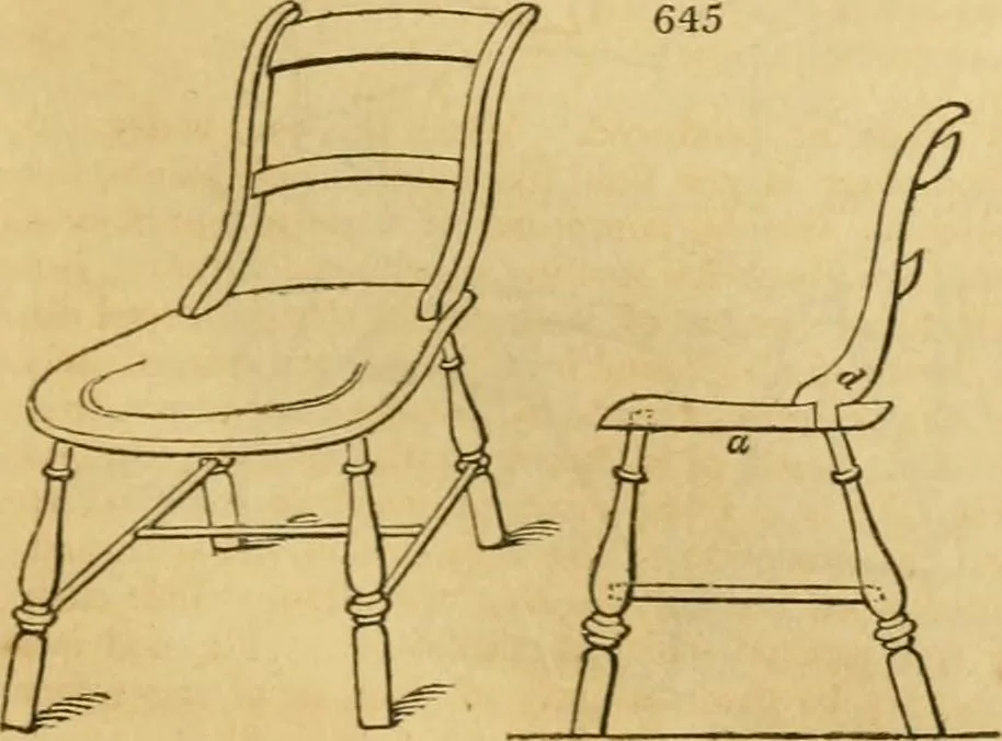 An illustration from An encyclopædia of cottage, farm, and villa architecture and furniture : containing numerous designs for dwellings from the cottage to the villa including farm houses, farmeries, and other agricultural buildings, several designs for country inns, public houses, and parochial schools, with the requisite fittings-up fixtures and furniture ; and appropriate offices, gardens and garden scenery ; each design accompanied by analytical and critical marks illustrative of the principles of archtiectural science and taste on whihc it is composed, 1836, leaf 342