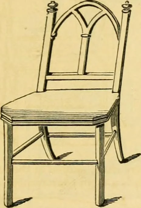 An illustration from An encyclopædia of cottage, farm, and villa architecture and furniture : containing numerous designs for dwellings from the cottage to the villa including farm houses, farmeries, and other agricultural buildings, several designs for country inns, public houses, and parochial schools, with the requisite fittings-up fixtures and furniture ; and appropriate offices, gardens and garden scenery ; each design accompanied by analytical and critical marks illustrative of the principles of archtiectural science and taste on whihc it is composed, 1836, leaf 346