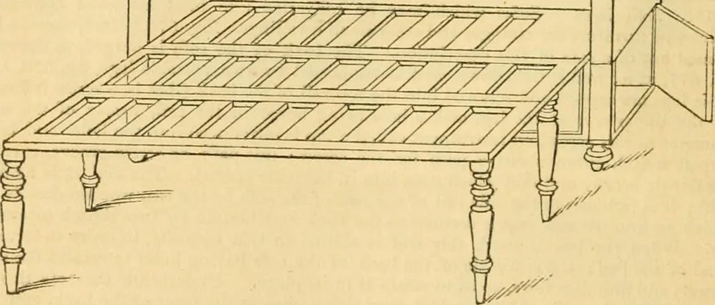 An illustration from An encyclopædia of cottage, farm, and villa architecture and furniture : containing numerous designs for dwellings from the cottage to the villa including farm houses, farmeries, and other agricultural buildings, several designs for country inns, public houses, and parochial schools, with the requisite fittings-up fixtures and furniture ; and appropriate offices, gardens and garden scenery ; each design accompanied by analytical and critical marks illustrative of the principles of archtiectural science and taste on whihc it is composed, 1836, leaf 349
