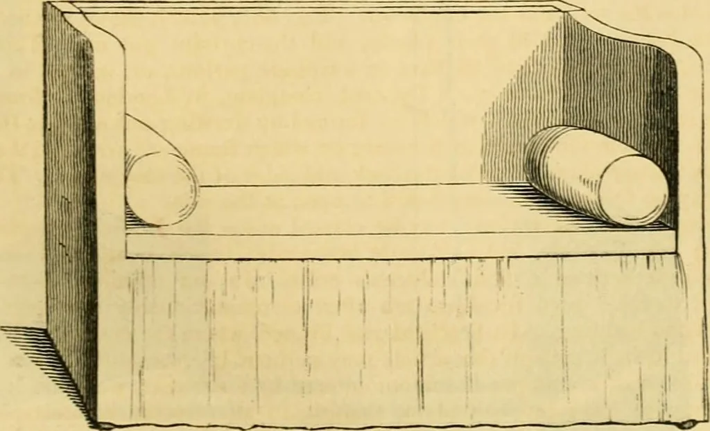 An illustration from An encyclopædia of cottage, farm, and villa architecture and furniture : containing numerous designs for dwellings from the cottage to the villa including farm houses, farmeries, and other agricultural buildings, several designs for country inns, public houses, and parochial schools, with the requisite fittings-up fixtures and furniture ; and appropriate offices, gardens and garden scenery ; each design accompanied by analytical and critical marks illustrative of the principles of archtiectural science and taste on whihc it is composed, 1836, leaf 350