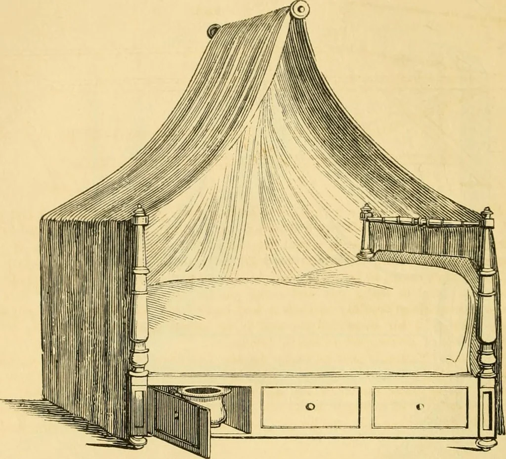 An illustration from An encyclopædia of cottage, farm, and villa architecture and furniture : containing numerous designs for dwellings from the cottage to the villa including farm houses, farmeries, and other agricultural buildings, several designs for country inns, public houses, and parochial schools, with the requisite fittings-up fixtures and furniture ; and appropriate offices, gardens and garden scenery ; each design accompanied by analytical and critical marks illustrative of the principles of archtiectural science and taste on whihc it is composed, 1836, leaf 351