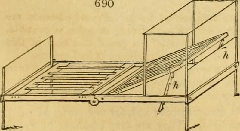 An illustration from An encyclopædia of cottage, farm, and villa architecture and furniture : containing numerous designs for dwellings from the cottage to the villa including farm houses, farmeries, and other agricultural buildings, several designs for country inns, public houses, and parochial schools, with the requisite fittings-up fixtures and furniture ; and appropriate offices, gardens and garden scenery ; each design accompanied by analytical and critical marks illustrative of the principles of archtiectural science and taste on whihc it is composed, 1836, leaf 354