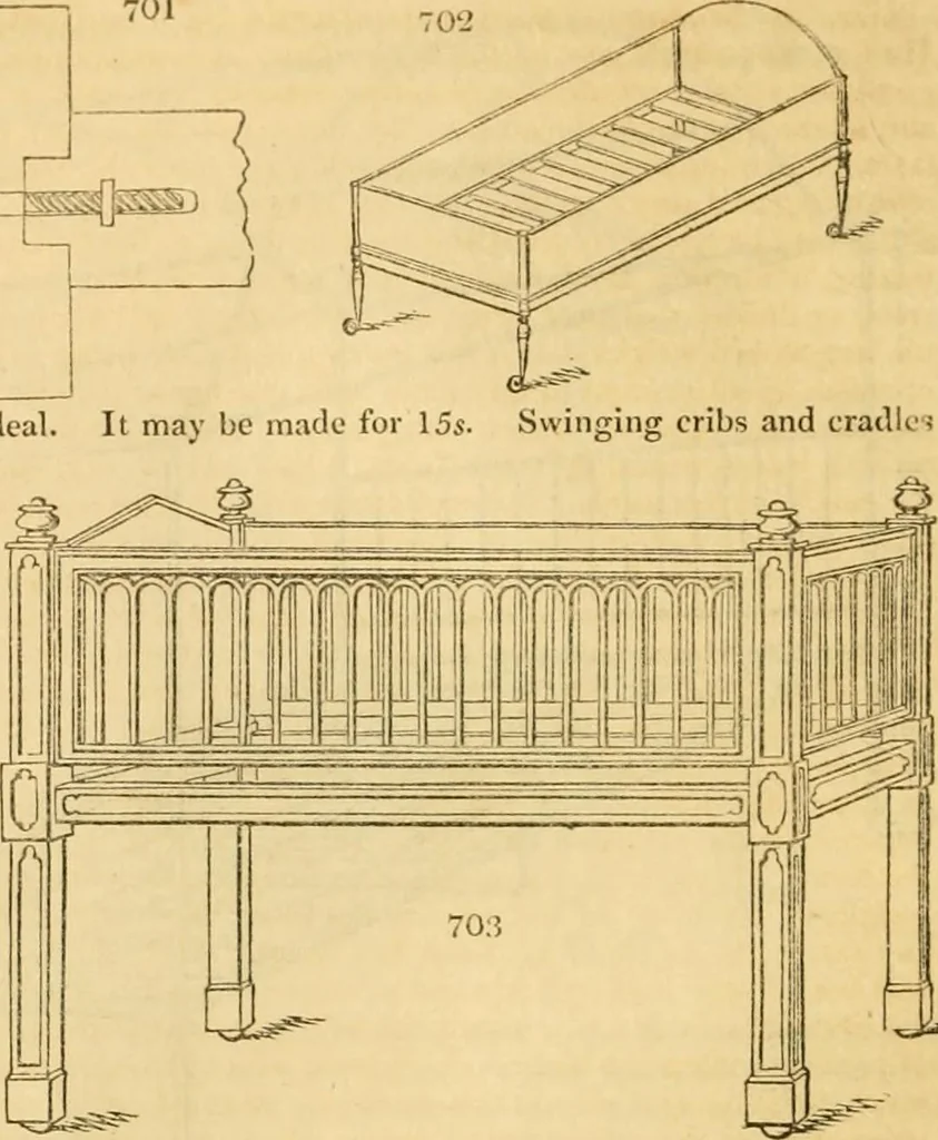An illustration from An encyclopædia of cottage, farm, and villa architecture and furniture : containing numerous designs for dwellings from the cottage to the villa including farm houses, farmeries, and other agricultural buildings, several designs for country inns, public houses, and parochial schools, with the requisite fittings-up fixtures and furniture ; and appropriate offices, gardens and garden scenery ; each design accompanied by analytical and critical marks illustrative of the principles of archtiectural science and taste on whihc it is composed, 1836, leaf 359