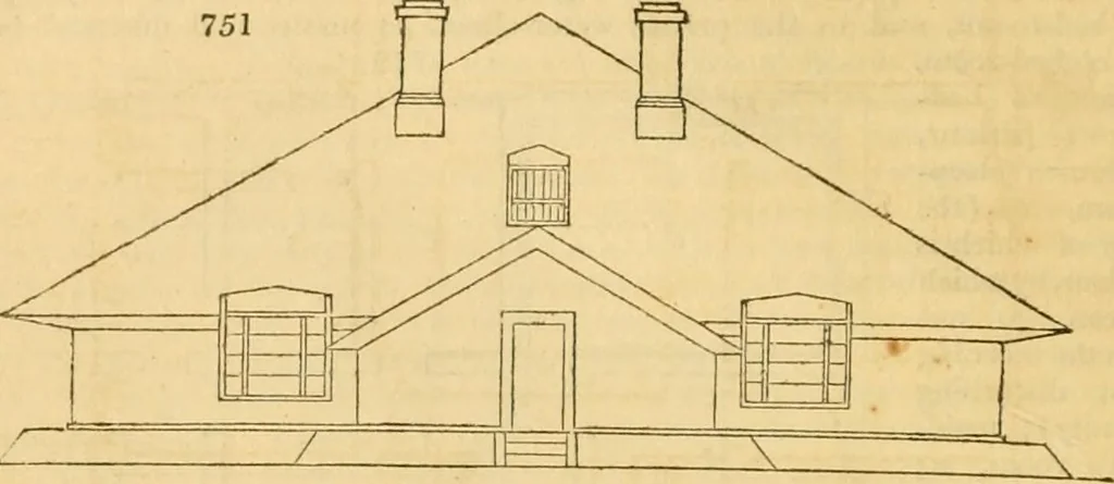 An illustration from An encyclopædia of cottage, farm, and villa architecture and furniture : containing numerous designs for dwellings from the cottage to the villa including farm houses, farmeries, and other agricultural buildings, several designs for country inns, public houses, and parochial schools, with the requisite fittings-up fixtures and furniture ; and appropriate offices, gardens and garden scenery ; each design accompanied by analytical and critical marks illustrative of the principles of archtiectural science and taste on whihc it is composed, 1836, leaf 391