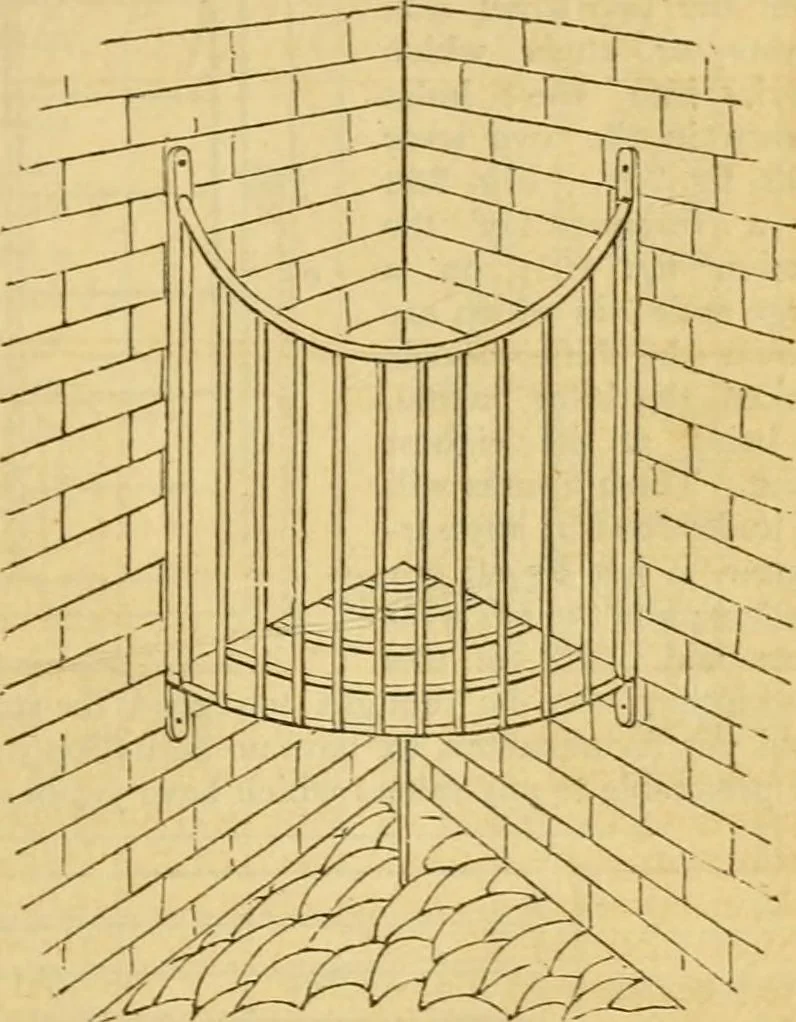 An illustration from An encyclopædia of cottage, farm, and villa architecture and furniture : containing numerous designs for dwellings from the cottage to the villa including farm houses, farmeries, and other agricultural buildings, several designs for country inns, public houses, and parochial schools, with the requisite fittings-up fixtures and furniture ; and appropriate offices, gardens and garden scenery ; each design accompanied by analytical and critical marks illustrative of the principles of archtiectural science and taste on whihc it is composed, 1836, leaf 404