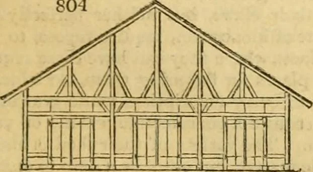 An illustration from An encyclopædia of cottage, farm, and villa architecture and furniture : containing numerous designs for dwellings from the cottage to the villa including farm houses, farmeries, and other agricultural buildings, several designs for country inns, public houses, and parochial schools, with the requisite fittings-up fixtures and furniture ; and appropriate offices, gardens and garden scenery ; each design accompanied by analytical and critical marks illustrative of the principles of archtiectural science and taste on whihc it is composed, 1836, leaf 414