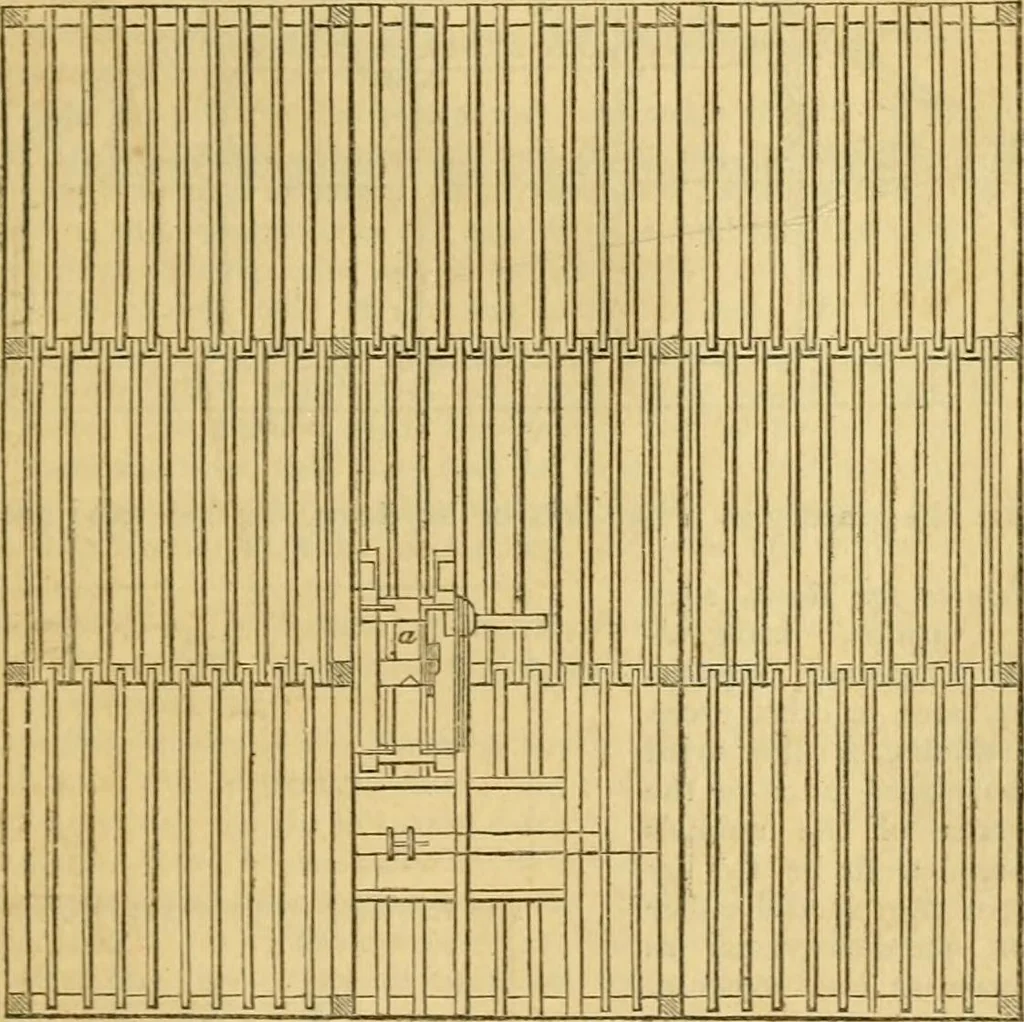 An illustration from An encyclopædia of cottage, farm, and villa architecture and furniture : containing numerous designs for dwellings from the cottage to the villa including farm houses, farmeries, and other agricultural buildings, several designs for country inns, public houses, and parochial schools, with the requisite fittings-up fixtures and furniture ; and appropriate offices, gardens and garden scenery ; each design accompanied by analytical and critical marks illustrative of the principles of archtiectural science and taste on whihc it is composed, 1836, leaf 420