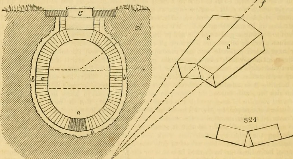 An illustration from An encyclopædia of cottage, farm, and villa architecture and furniture : containing numerous designs for dwellings from the cottage to the villa including farm houses, farmeries, and other agricultural buildings, several designs for country inns, public houses, and parochial schools, with the requisite fittings-up fixtures and furniture ; and appropriate offices, gardens and garden scenery ; each design accompanied by analytical and critical marks illustrative of the principles of archtiectural science and taste on whihc it is composed, 1836, leaf 427