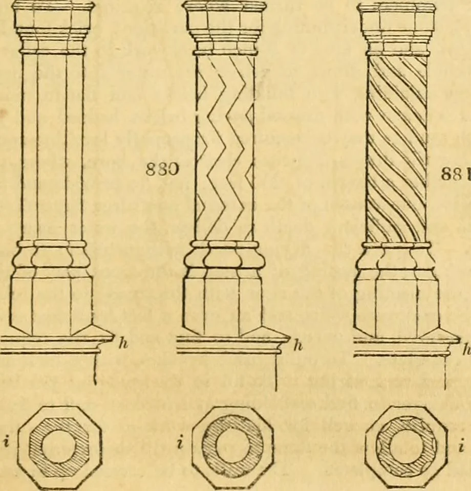 An illustration from An encyclopædia of cottage, farm, and villa architecture and furniture : containing numerous designs for dwellings from the cottage to the villa including farm houses, farmeries, and other agricultural buildings, several designs for country inns, public houses, and parochial schools, with the requisite fittings-up fixtures and furniture ; and appropriate offices, gardens and garden scenery ; each design accompanied by analytical and critical marks illustrative of the principles of archtiectural science and taste on whihc it is composed, 1836, leaf 448