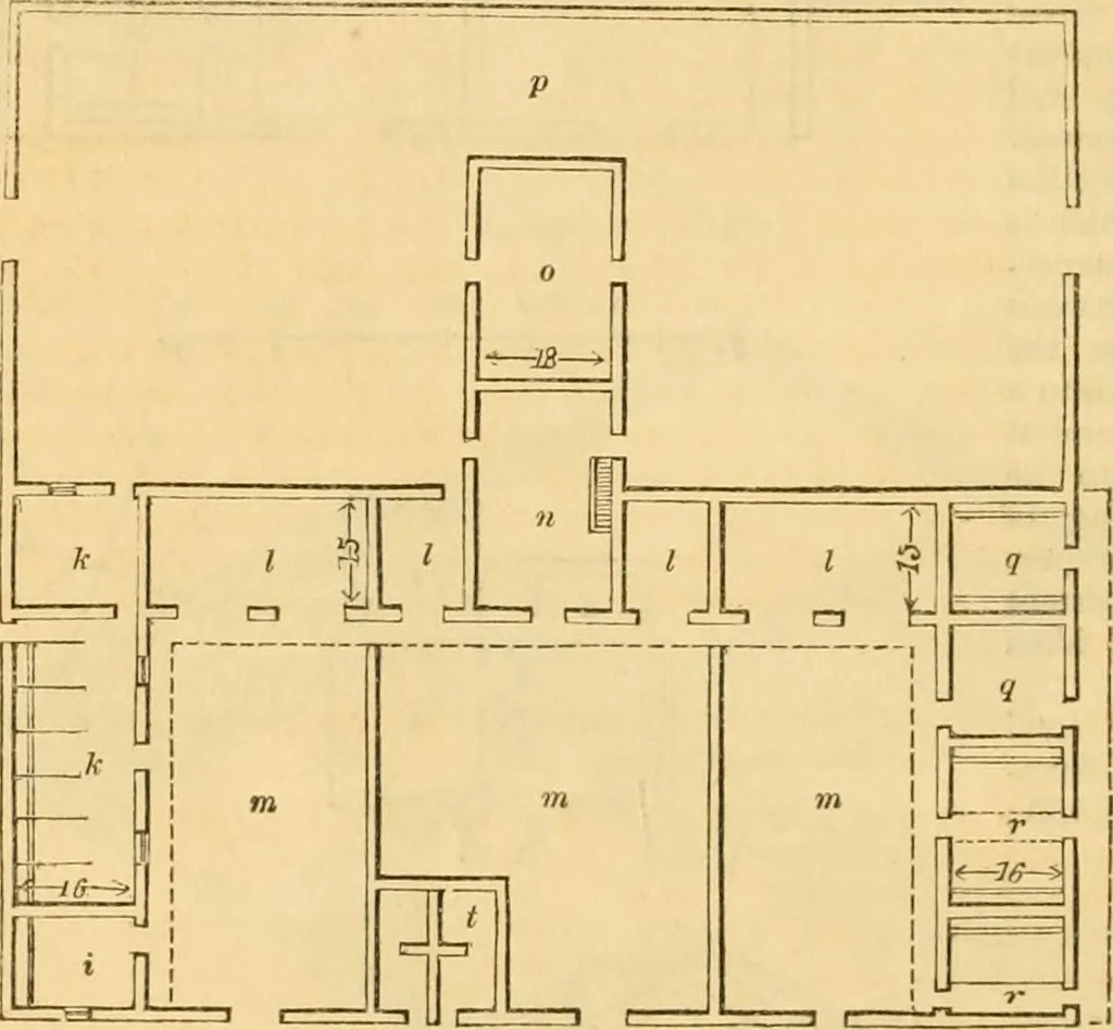 An illustration from An encyclopædia of cottage, farm, and villa architecture and furniture : containing numerous designs for dwellings from the cottage to the villa including farm houses, farmeries, and other agricultural buildings, several designs for country inns, public houses, and parochial schools, with the requisite fittings-up fixtures and furniture ; and appropriate offices, gardens and garden scenery ; each design accompanied by analytical and critical marks illustrative of the principles of archtiectural science and taste on whihc it is composed, 1836, leaf 499