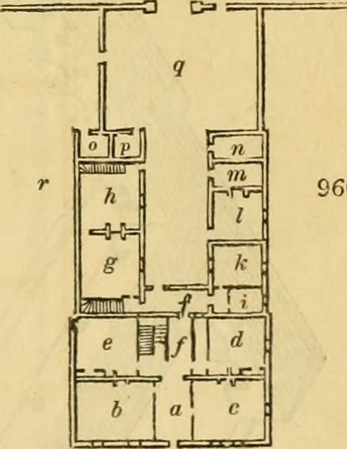 An illustration from An encyclopædia of cottage, farm, and villa architecture and furniture : containing numerous designs for dwellings from the cottage to the villa including farm houses, farmeries, and other agricultural buildings, several designs for country inns, public houses, and parochial schools, with the requisite fittings-up fixtures and furniture ; and appropriate offices, gardens and garden scenery ; each design accompanied by analytical and critical marks illustrative of the principles of archtiectural science and taste on whihc it is composed, 1836, leaf 502