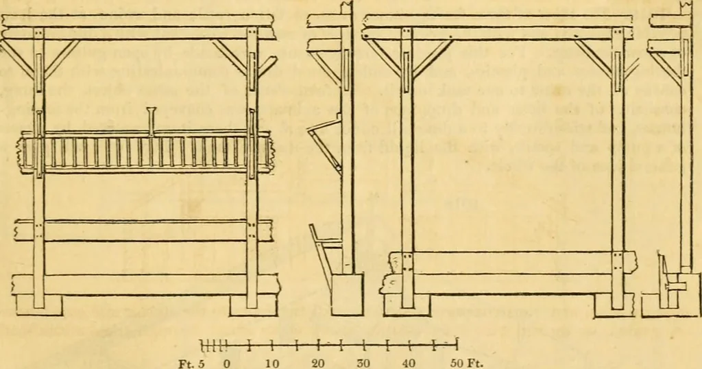 An illustration from An encyclopædia of cottage, farm, and villa architecture and furniture : containing numerous designs for dwellings from the cottage to the villa including farm houses, farmeries, and other agricultural buildings, several designs for country inns, public houses, and parochial schools, with the requisite fittings-up fixtures and furniture ; and appropriate offices, gardens and garden scenery ; each design accompanied by analytical and critical marks illustrative of the principles of archtiectural science and taste on whihc it is composed, 1836, leaf 530