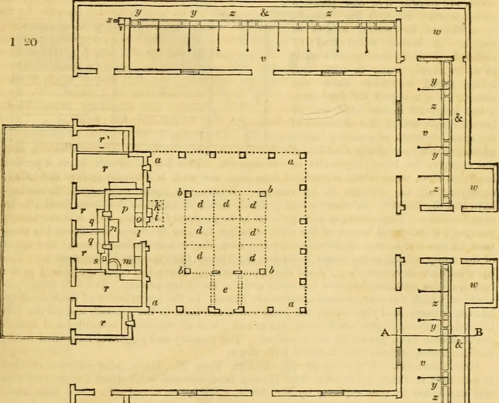 An illustration from An encyclopædia of cottage, farm, and villa architecture and furniture : containing numerous designs for dwellings from the cottage to the villa including farm houses, farmeries, and other agricultural buildings, several designs for country inns, public houses, and parochial schools, with the requisite fittings-up fixtures and furniture ; and appropriate offices, gardens and garden scenery ; each design accompanied by analytical and critical marks illustrative of the principles of archtiectural science and taste on whihc it is composed, 1836, leaf 532