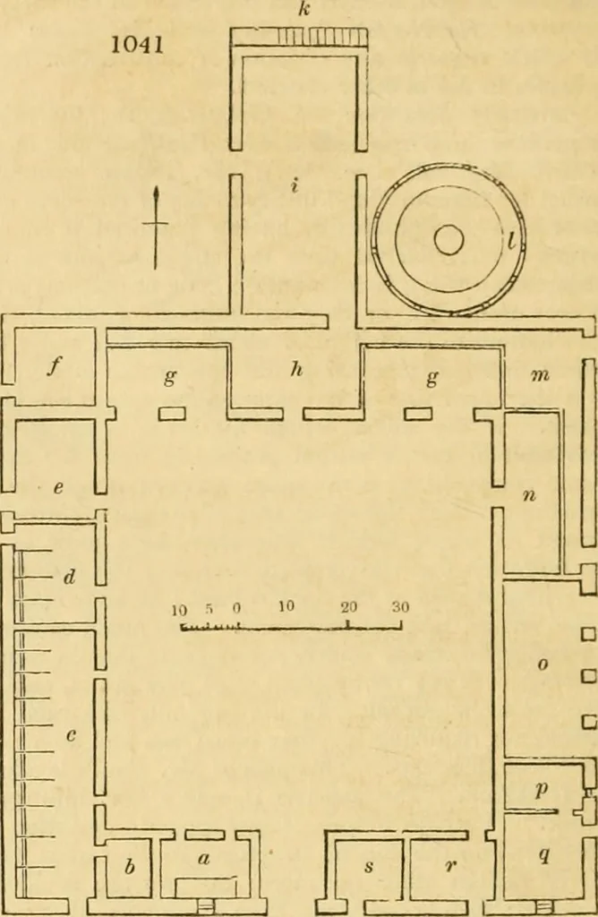 An illustration from An encyclopædia of cottage, farm, and villa architecture and furniture : containing numerous designs for dwellings from the cottage to the villa including farm houses, farmeries, and other agricultural buildings, several designs for country inns, public houses, and parochial schools, with the requisite fittings-up fixtures and furniture ; and appropriate offices, gardens and garden scenery ; each design accompanied by analytical and critical marks illustrative of the principles of archtiectural science and taste on whihc it is composed, 1836, leaf 543