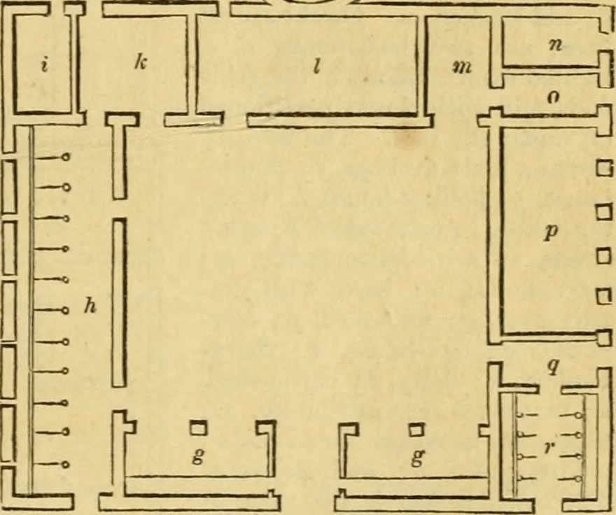 An illustration from An encyclopædia of cottage, farm, and villa architecture and furniture : containing numerous designs for dwellings from the cottage to the villa including farm houses, farmeries, and other agricultural buildings, several designs for country inns, public houses, and parochial schools, with the requisite fittings-up fixtures and furniture ; and appropriate offices, gardens and garden scenery ; each design accompanied by analytical and critical marks illustrative of the principles of archtiectural science and taste on whihc it is composed, 1836, leaf 544