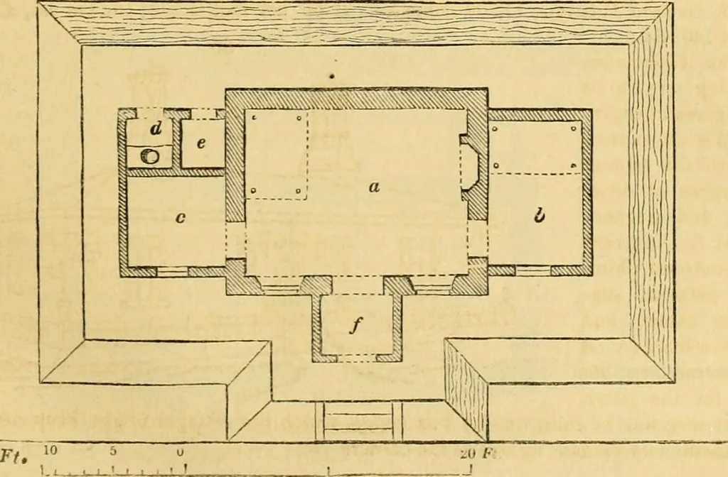 An illustration from An encyclopædia of cottage, farm, and villa architecture and furniture : containing numerous designs for dwellings from the cottage to the villa including farm houses, farmeries, and other agricultural buildings, several designs for country inns, public houses, and parochial schools, with the requisite fittings-up fixtures and furniture ; and appropriate offices, gardens and garden scenery ; each design accompanied by analytical and critical marks illustrative of the principles of archtiectural science and taste on whihc it is composed, 1836, leaf 56