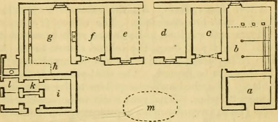 An illustration from An encyclopædia of cottage, farm, and villa architecture and furniture : containing numerous designs for dwellings from the cottage to the villa including farm houses, farmeries, and other agricultural buildings, several designs for country inns, public houses, and parochial schools, with the requisite fittings-up fixtures and furniture ; and appropriate offices, gardens and garden scenery ; each design accompanied by analytical and critical marks illustrative of the principles of archtiectural science and taste on whihc it is composed, 1836, leaf 580