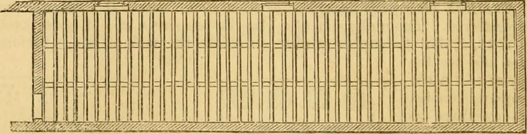 An illustration from An encyclopædia of cottage, farm, and villa architecture and furniture : containing numerous designs for dwellings from the cottage to the villa including farm houses, farmeries, and other agricultural buildings, several designs for country inns, public houses, and parochial schools, with the requisite fittings-up fixtures and furniture ; and appropriate offices, gardens and garden scenery ; each design accompanied by analytical and critical marks illustrative of the principles of archtiectural science and taste on whihc it is composed, 1836, leaf 615