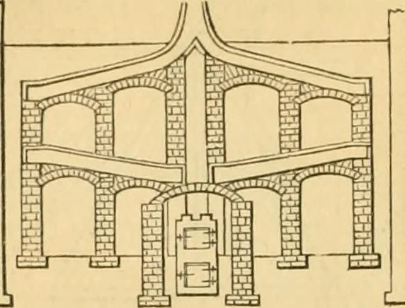 An illustration from An encyclopædia of cottage, farm, and villa architecture and furniture : containing numerous designs for dwellings from the cottage to the villa including farm houses, farmeries, and other agricultural buildings, several designs for country inns, public houses, and parochial schools, with the requisite fittings-up fixtures and furniture ; and appropriate offices, gardens and garden scenery ; each design accompanied by analytical and critical marks illustrative of the principles of archtiectural science and taste on whihc it is composed, 1836, leaf 621