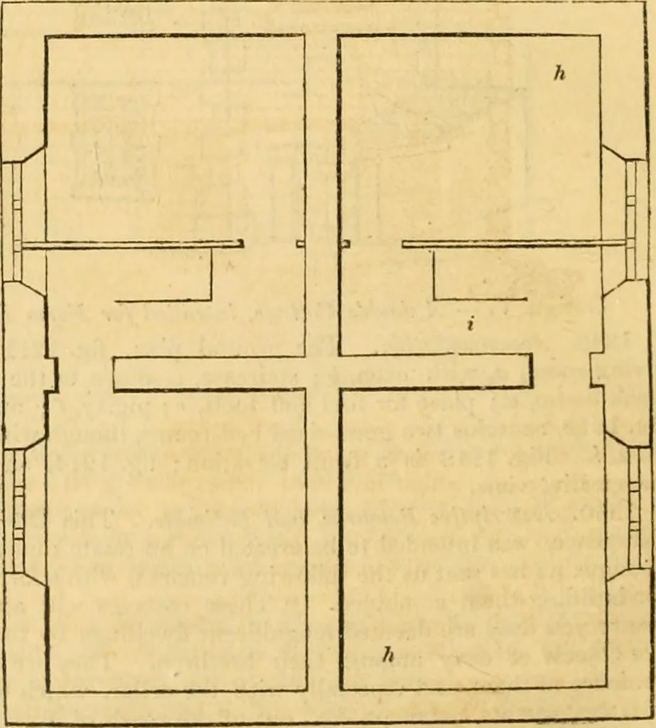 An illustration from An encyclopædia of cottage, farm, and villa architecture and furniture : containing numerous designs for dwellings from the cottage to the villa including farm houses, farmeries, and other agricultural buildings, several designs for country inns, public houses, and parochial schools, with the requisite fittings-up fixtures and furniture ; and appropriate offices, gardens and garden scenery ; each design accompanied by analytical and critical marks illustrative of the principles of archtiectural science and taste on whihc it is composed, 1836, leaf 659
