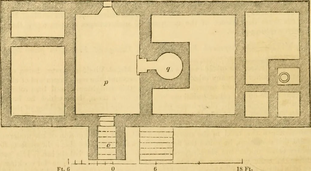 An illustration from An encyclopædia of cottage, farm, and villa architecture and furniture : containing numerous designs for dwellings from the cottage to the villa including farm houses, farmeries, and other agricultural buildings, several designs for country inns, public houses, and parochial schools, with the requisite fittings-up fixtures and furniture ; and appropriate offices, gardens and garden scenery ; each design accompanied by analytical and critical marks illustrative of the principles of archtiectural science and taste on whihc it is composed, 1836, leaf 667