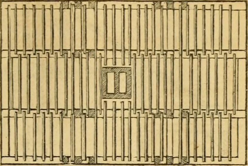 An illustration from An encyclopædia of cottage, farm, and villa architecture and furniture : containing numerous designs for dwellings from the cottage to the villa including farm houses, farmeries, and other agricultural buildings, several designs for country inns, public houses, and parochial schools, with the requisite fittings-up fixtures and furniture ; and appropriate offices, gardens and garden scenery ; each design accompanied by analytical and critical marks illustrative of the principles of archtiectural science and taste on whihc it is composed, 1836, leaf 668
