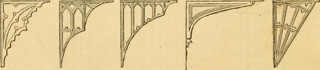 An illustration from An encyclopædia of cottage, farm, and villa architecture and furniture : containing numerous designs for dwellings from the cottage to the villa including farm houses, farmeries, and other agricultural buildings, several designs for country inns, public houses, and parochial schools, with the requisite fittings-up fixtures and furniture ; and appropriate offices, gardens and garden scenery ; each design accompanied by analytical and critical marks illustrative of the principles of archtiectural science and taste on whihc it is composed, 1836, leaf 677