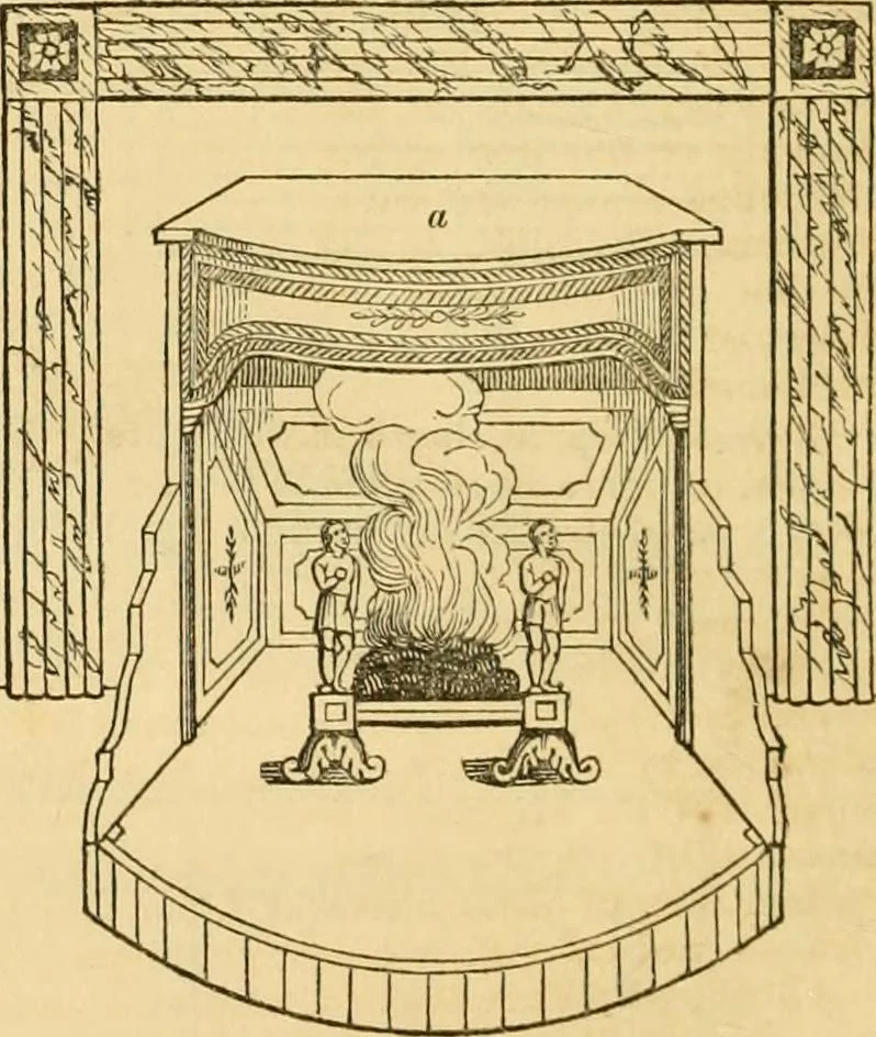 An illustration from An encyclopædia of cottage, farm, and villa architecture and furniture : containing numerous designs for dwellings from the cottage to the villa including farm houses, farmeries, and other agricultural buildings, several designs for country inns, public houses, and parochial schools, with the requisite fittings-up fixtures and furniture ; and appropriate offices, gardens and garden scenery ; each design accompanied by analytical and critical marks illustrative of the principles of archtiectural science and taste on whihc it is composed, 1836, leaf 679