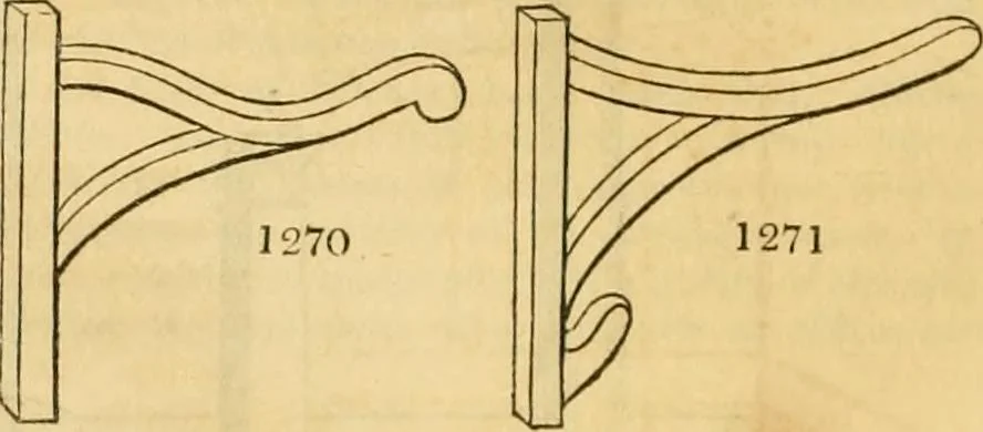 An illustration from An encyclopædia of cottage, farm, and villa architecture and furniture : containing numerous designs for dwellings from the cottage to the villa including farm houses, farmeries, and other agricultural buildings, several designs for country inns, public houses, and parochial schools, with the requisite fittings-up fixtures and furniture ; and appropriate offices, gardens and garden scenery ; each design accompanied by analytical and critical marks illustrative of the principles of archtiectural science and taste on whihc it is composed, 1836, leaf 687