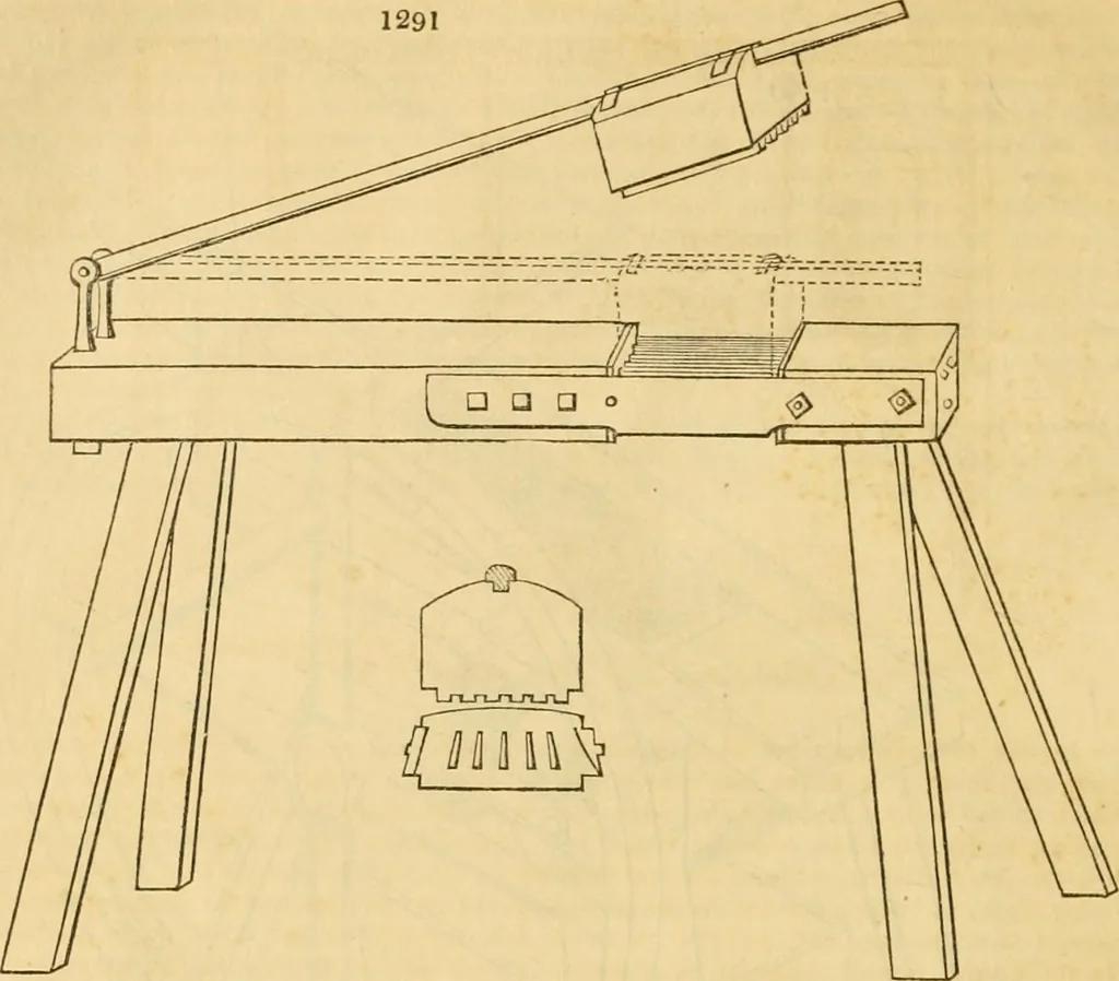 An illustration from An encyclopædia of cottage, farm, and villa architecture and furniture : containing numerous designs for dwellings from the cottage to the villa including farm houses, farmeries, and other agricultural buildings, several designs for country inns, public houses, and parochial schools, with the requisite fittings-up fixtures and furniture ; and appropriate offices, gardens and garden scenery ; each design accompanied by analytical and critical marks illustrative of the principles of archtiectural science and taste on whihc it is composed, 1836, leaf 695
