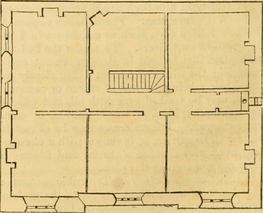 An illustration from An encyclopædia of cottage, farm, and villa architecture and furniture : containing numerous designs for dwellings from the cottage to the villa including farm houses, farmeries, and other agricultural buildings, several designs for country inns, public houses, and parochial schools, with the requisite fittings-up fixtures and furniture ; and appropriate offices, gardens and garden scenery ; each design accompanied by analytical and critical marks illustrative of the principles of archtiectural science and taste on whihc it is composed, 1836, leaf 703