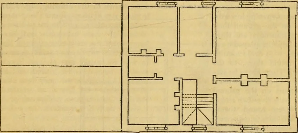 An illustration from An encyclopædia of cottage, farm, and villa architecture and furniture : containing numerous designs for dwellings from the cottage to the villa including farm houses, farmeries, and other agricultural buildings, several designs for country inns, public houses, and parochial schools, with the requisite fittings-up fixtures and furniture ; and appropriate offices, gardens and garden scenery ; each design accompanied by analytical and critical marks illustrative of the principles of archtiectural science and taste on whihc it is composed, 1836, leaf 706