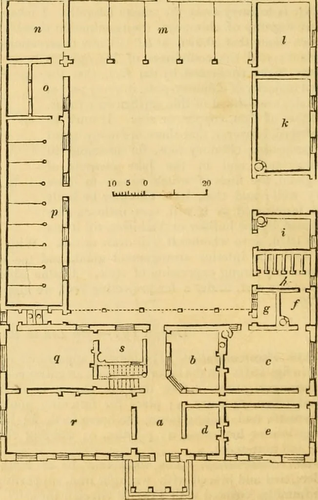 An illustration from An encyclopædia of cottage, farm, and villa architecture and furniture : containing numerous designs for dwellings from the cottage to the villa including farm houses, farmeries, and other agricultural buildings, several designs for country inns, public houses, and parochial schools, with the requisite fittings-up fixtures and furniture ; and appropriate offices, gardens and garden scenery ; each design accompanied by analytical and critical marks illustrative of the principles of archtiectural science and taste on whihc it is composed, 1836, leaf 709