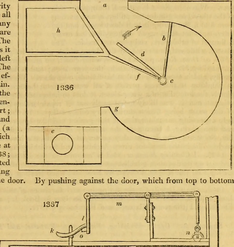 An illustration from An encyclopædia of cottage, farm, and villa architecture and furniture : containing numerous designs for dwellings from the cottage to the villa including farm houses, farmeries, and other agricultural buildings, several designs for country inns, public houses, and parochial schools, with the requisite fittings-up fixtures and furniture ; and appropriate offices, gardens and garden scenery ; each design accompanied by analytical and critical marks illustrative of the principles of archtiectural science and taste on whihc it is composed, 1836, leaf 724