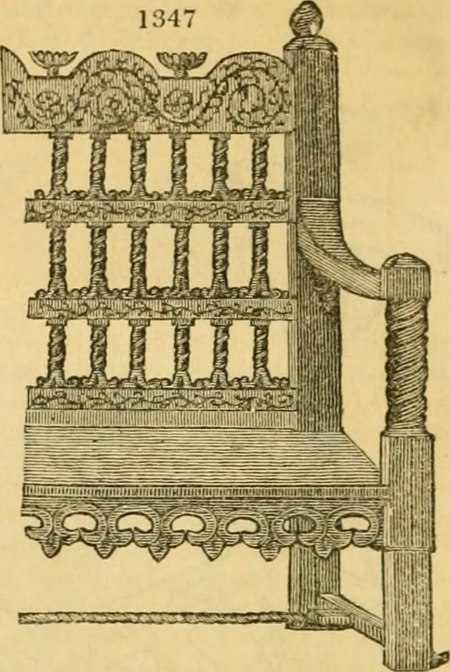 An illustration from An encyclopædia of cottage, farm, and villa architecture and furniture : containing numerous designs for dwellings from the cottage to the villa including farm houses, farmeries, and other agricultural buildings, several designs for country inns, public houses, and parochial schools, with the requisite fittings-up fixtures and furniture ; and appropriate offices, gardens and garden scenery ; each design accompanied by analytical and critical marks illustrative of the principles of archtiectural science and taste on whihc it is composed, 1836, leaf 729