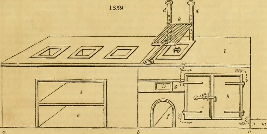 An illustration from An encyclopædia of cottage, farm, and villa architecture and furniture : containing numerous designs for dwellings from the cottage to the villa including farm houses, farmeries, and other agricultural buildings, several designs for country inns, public houses, and parochial schools, with the requisite fittings-up fixtures and furniture ; and appropriate offices, gardens and garden scenery ; each design accompanied by analytical and critical marks illustrative of the principles of archtiectural science and taste on whihc it is composed, 1836, leaf 738