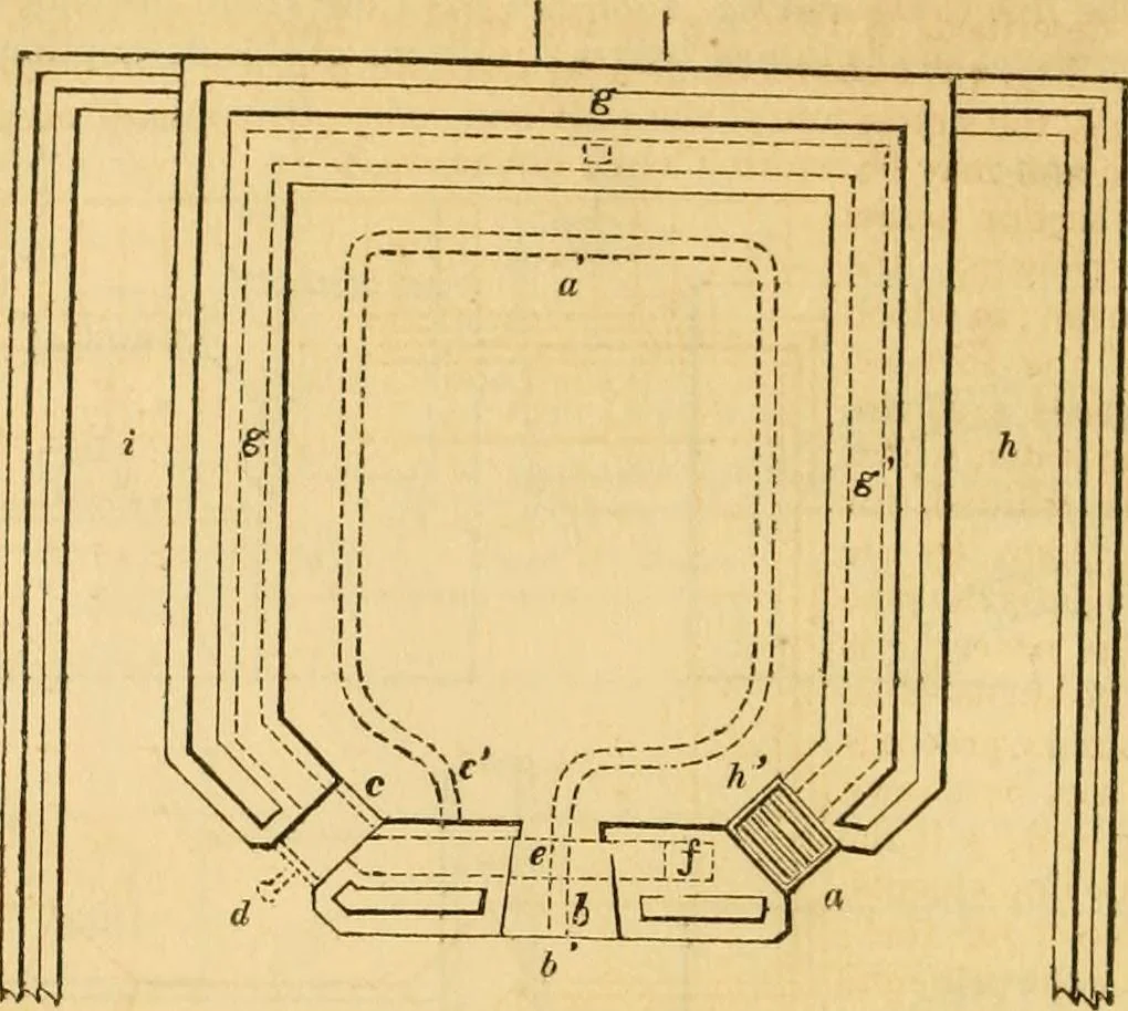 An illustration from An encyclopædia of cottage, farm, and villa architecture and furniture : containing numerous designs for dwellings from the cottage to the villa including farm houses, farmeries, and other agricultural buildings, several designs for country inns, public houses, and parochial schools, with the requisite fittings-up fixtures and furniture ; and appropriate offices, gardens and garden scenery ; each design accompanied by analytical and critical marks illustrative of the principles of archtiectural science and taste on whihc it is composed, 1836, leaf 745