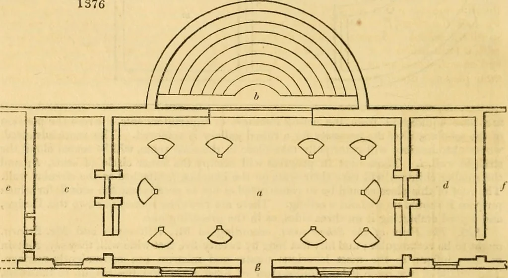 An illustration from An encyclopædia of cottage, farm, and villa architecture and furniture : containing numerous designs for dwellings from the cottage to the villa including farm houses, farmeries, and other agricultural buildings, several designs for country inns, public houses, and parochial schools, with the requisite fittings-up fixtures and furniture ; and appropriate offices, gardens and garden scenery ; each design accompanied by analytical and critical marks illustrative of the principles of archtiectural science and taste on whihc it is composed, 1836, leaf 753
