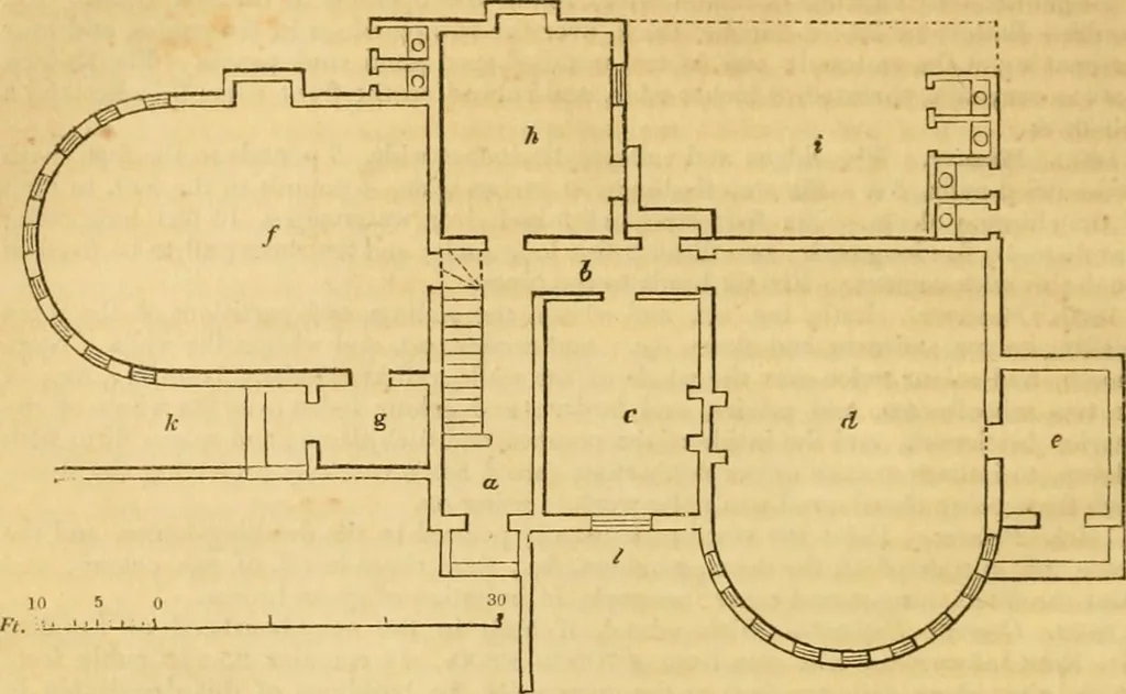 An illustration from An encyclopædia of cottage, farm, and villa architecture and furniture : containing numerous designs for dwellings from the cottage to the villa including farm houses, farmeries, and other agricultural buildings, several designs for country inns, public houses, and parochial schools, with the requisite fittings-up fixtures and furniture ; and appropriate offices, gardens and garden scenery ; each design accompanied by analytical and critical marks illustrative of the principles of archtiectural science and taste on whihc it is composed, 1836, leaf 781