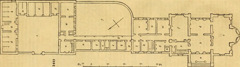 An illustration from An encyclopædia of cottage, farm, and villa architecture and furniture : containing numerous designs for dwellings from the cottage to the villa including farm houses, farmeries, and other agricultural buildings, several designs for country inns, public houses, and parochial schools, with the requisite fittings-up fixtures and furniture ; and appropriate offices, gardens and garden scenery ; each design accompanied by analytical and critical marks illustrative of the principles of archtiectural science and taste on whihc it is composed, 1836, leaf 845
