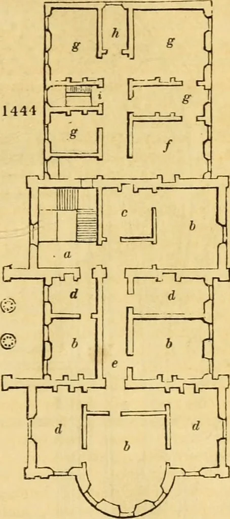 An illustration from An encyclopædia of cottage, farm, and villa architecture and furniture : containing numerous designs for dwellings from the cottage to the villa including farm houses, farmeries, and other agricultural buildings, several designs for country inns, public houses, and parochial schools, with the requisite fittings-up fixtures and furniture ; and appropriate offices, gardens and garden scenery ; each design accompanied by analytical and critical marks illustrative of the principles of archtiectural science and taste on whihc it is composed, 1836, leaf 846