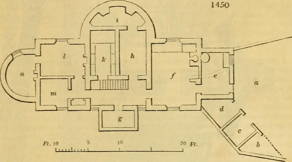 An illustration from An encyclopædia of cottage, farm, and villa architecture and furniture : containing numerous designs for dwellings from the cottage to the villa including farm houses, farmeries, and other agricultural buildings, several designs for country inns, public houses, and parochial schools, with the requisite fittings-up fixtures and furniture ; and appropriate offices, gardens and garden scenery ; each design accompanied by analytical and critical marks illustrative of the principles of archtiectural science and taste on whihc it is composed, 1836, leaf 852